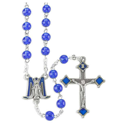 Cobalt Blue Glass Bead Rosary