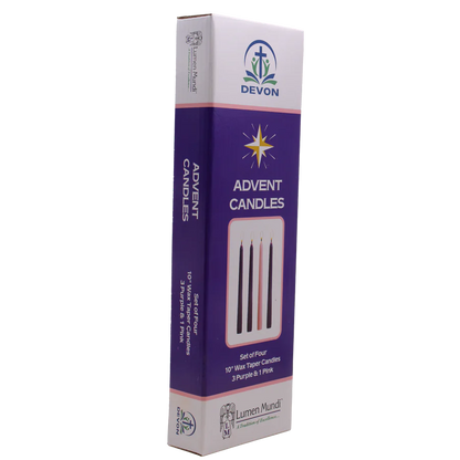 10" Wax Taper Advent Candles