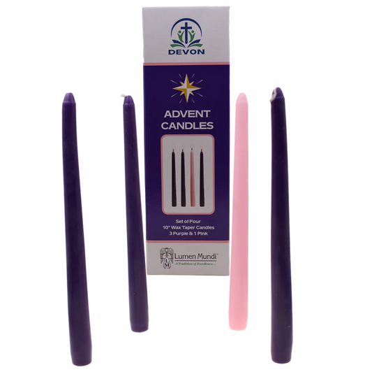 10" Wax Taper Advent Candles