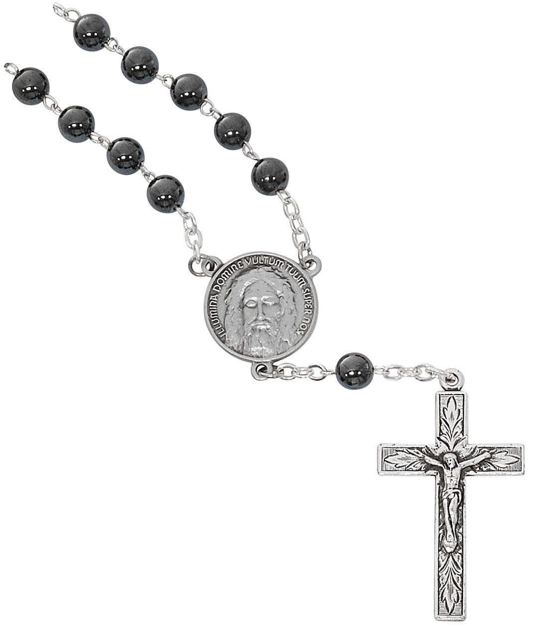 Holy Face of Jesus Hematite Auto Rosary