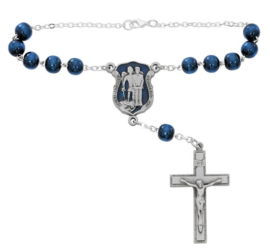 St. Michael Protect Us Police Officer Auto Rosary