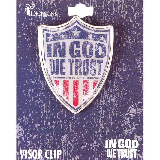 In Got We Trust, American Flag & Shield - Visor Clip