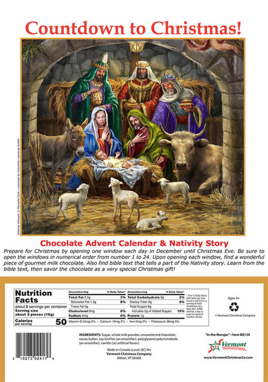 In The Manger, Nativity Chocolate Advent Calendar