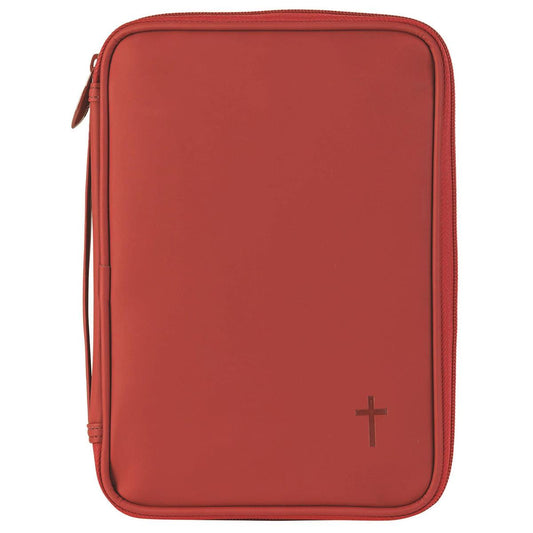 Red Bible Cover With Cross - Thinline Design