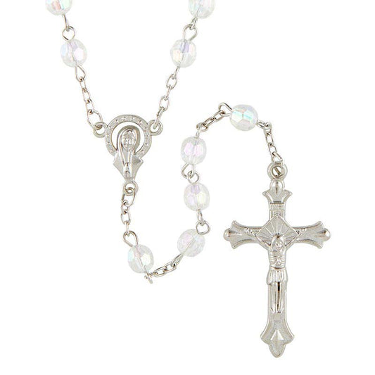 White Acrylic Bead Rosary