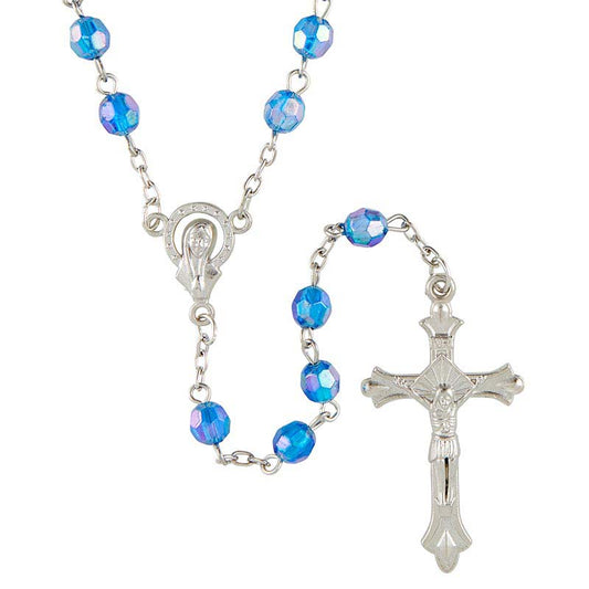 Blue Rosary, Acrylic Beads