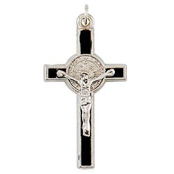 St. Benedict Crucifix With Black Inlay - 1.25 inches