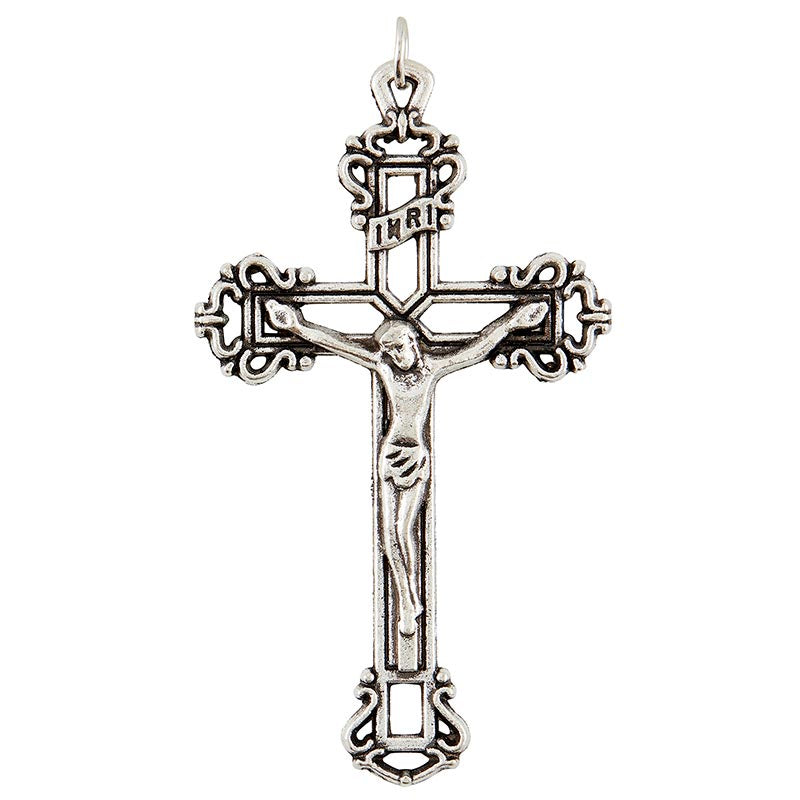 Silver Tone Crucifix -1.2" W x 2.1" H