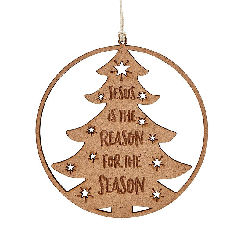 Jesus Is The Reason For The Season Wood Ornament