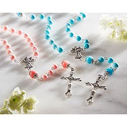 Marble Glass Rosary in Pink or Blue