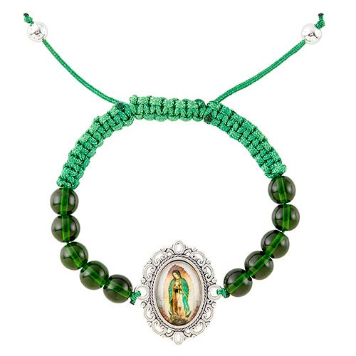 Our Lady Of Guadalupe Green Bracelet