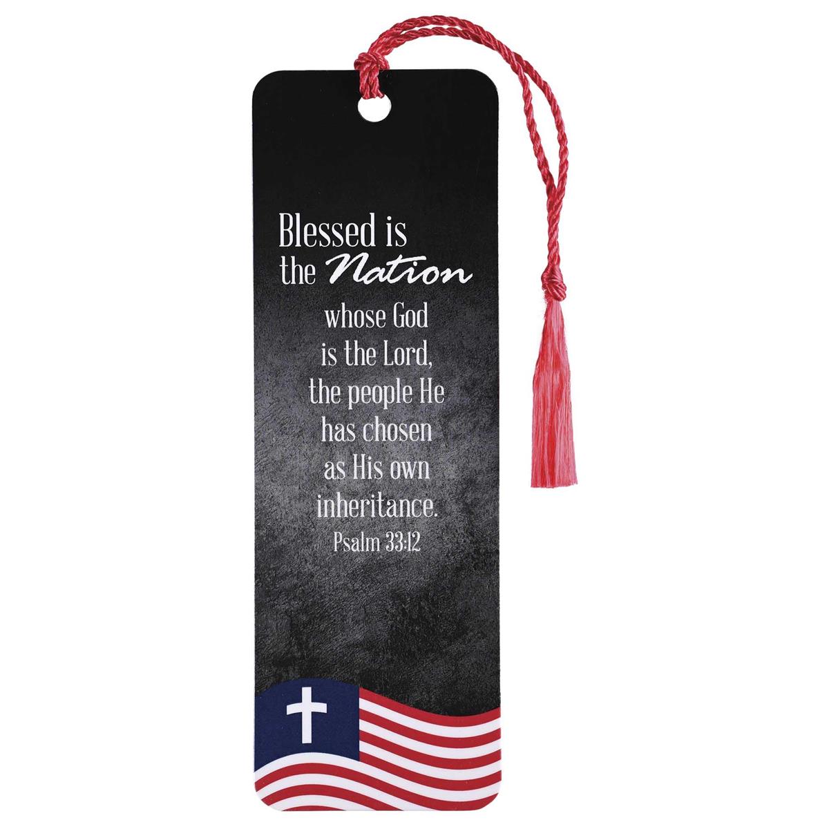 Bookmark with Tassel - " Blessed Is The Nation...Psalm 33:12