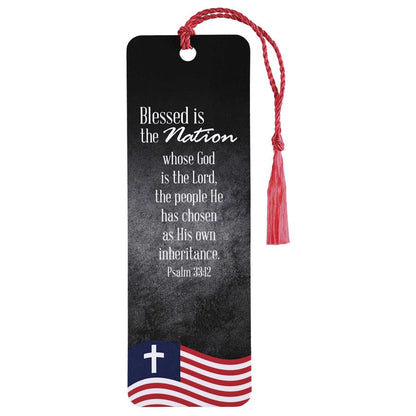 Bookmark with Tassel - " Blessed Is The Nation...Psalm 33:12