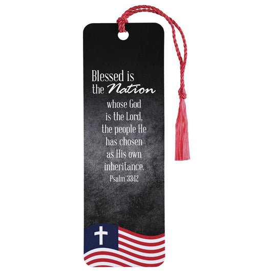 Bookmark with Tassel - " Blessed Is The Nation...Psalm 33:12