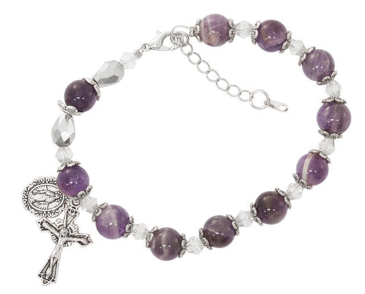 Amethyst Stone Rosary Bracelet