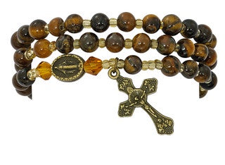 Tiger's Eye Twistable Rosary Bracelet