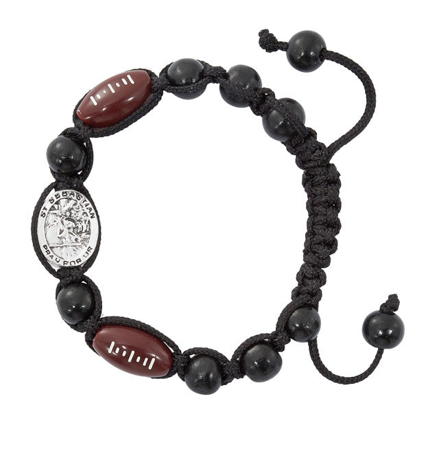 St. Sebastian Black Sports Bracelet
