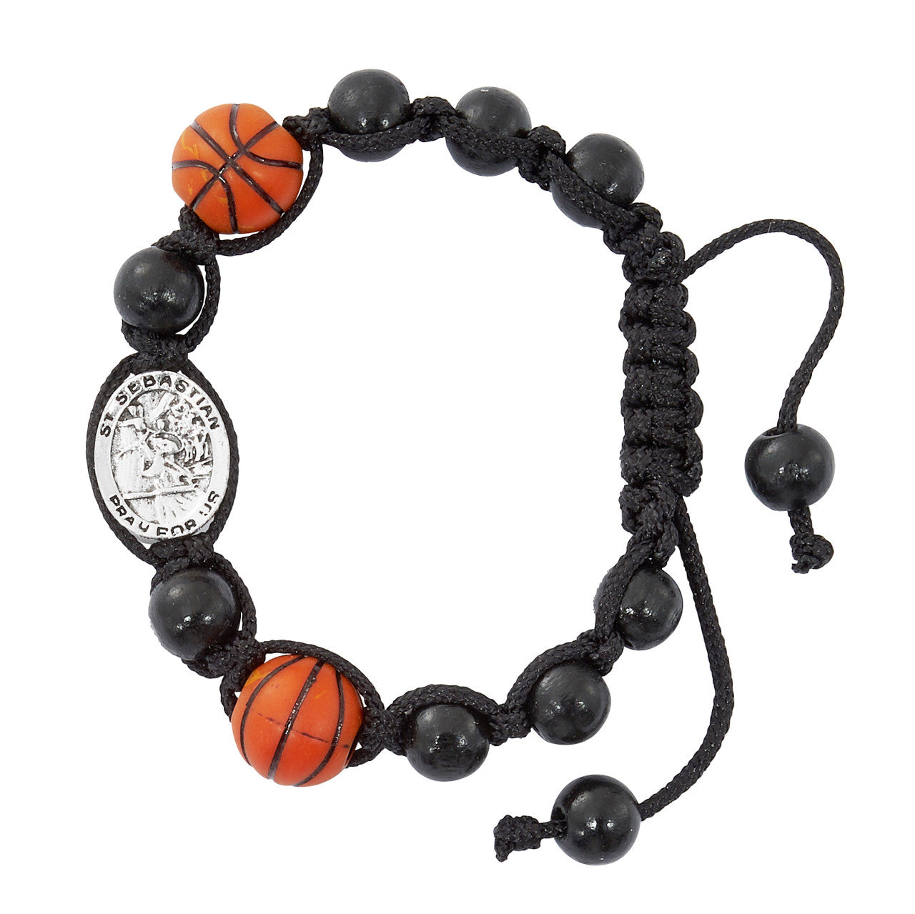 St. Sebastian Black Sports Bracelet