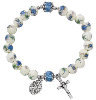 2 Decade Ceramic Bead Rosary Bracelet