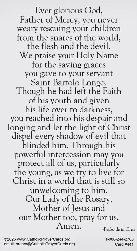 St. Bartolo Longo - Holy Card
