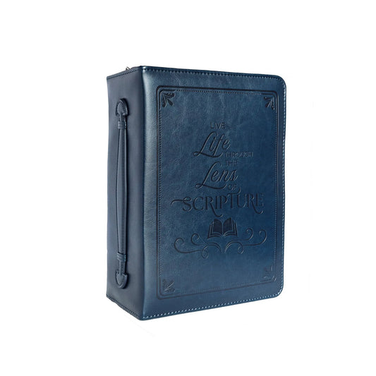 Live Life Through the Lens of Scripture Bible Carrying Case - (Leatherlike) Navy