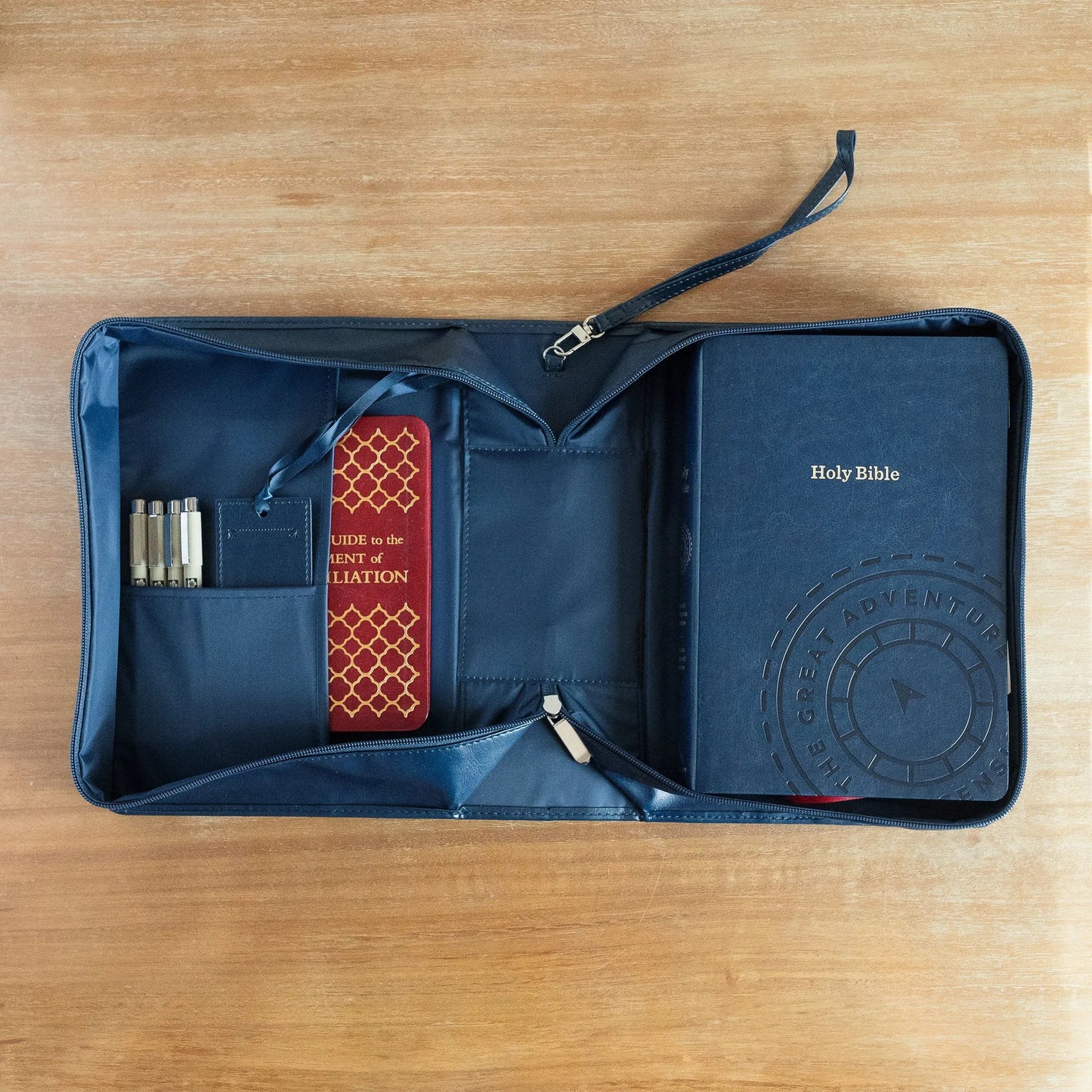 Live Life Through the Lens of Scripture Bible Carrying Case - (Leatherlike) Navy