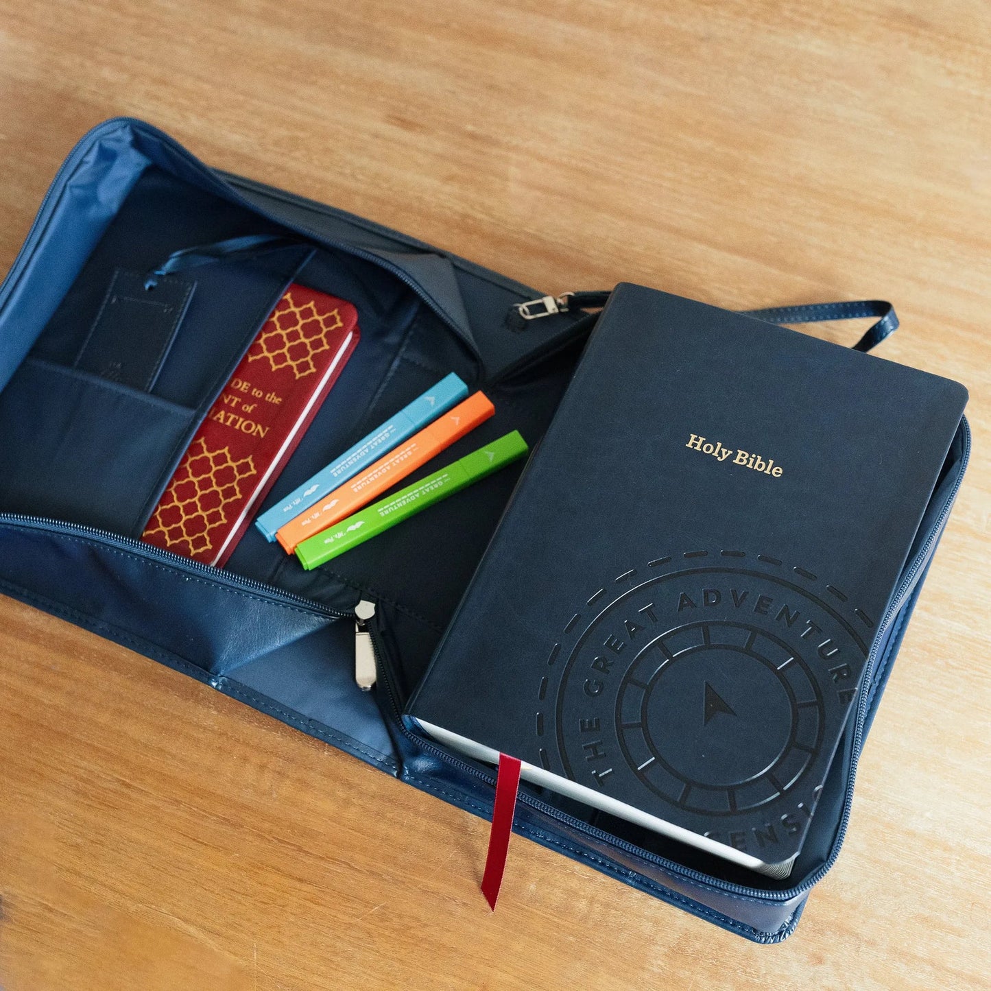 Live Life Through the Lens of Scripture Bible Carrying Case - (Leatherlike) Navy