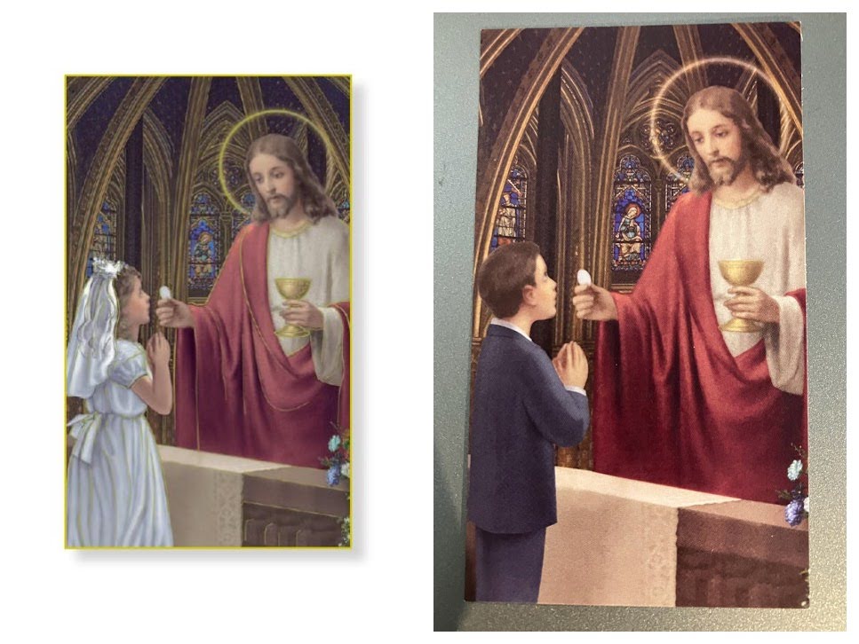 Jesus Giving First Communion Holy Card