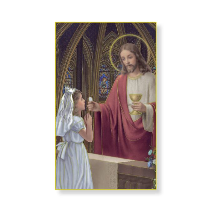 Jesus Giving First Communion Holy Card