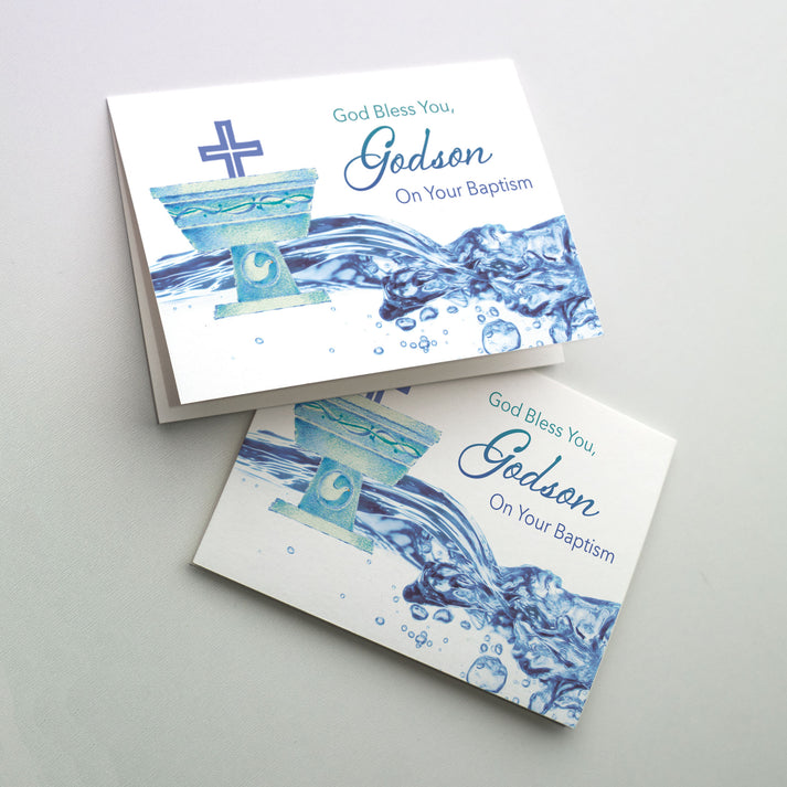 God Bless You, Godson On Your Baptism Greeting Card