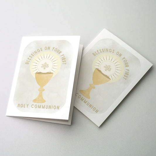 Blessings on your First Holy Communion, Chalice - Greeting Card
