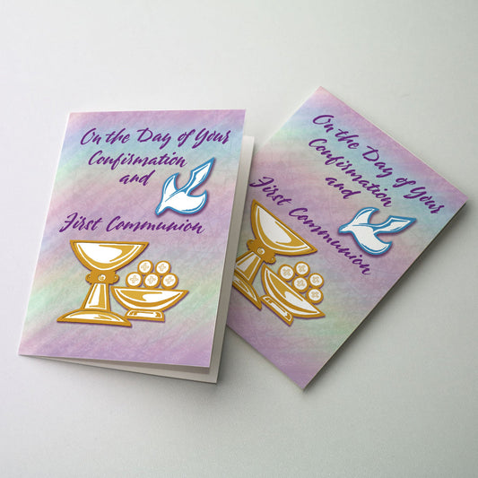 On the Day of Your Confirmation and First Communion Greeting Card