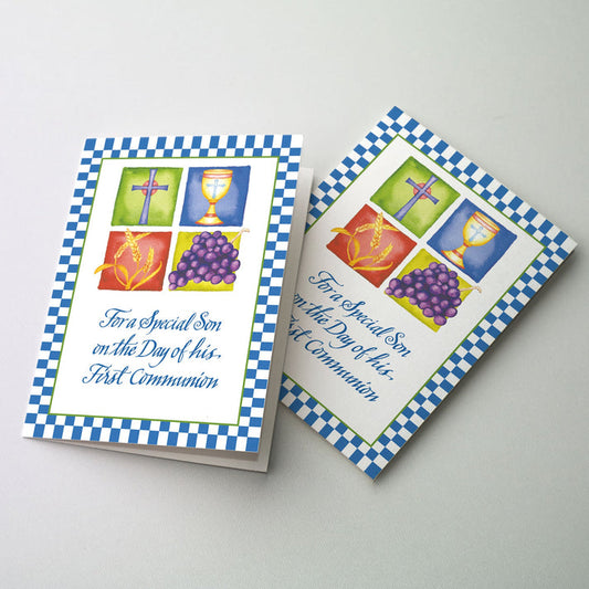 For a Special Son on the Day of his First Communion Greeting Card