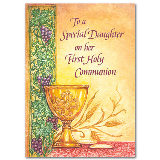 To a Special Daughter on her First Holy Communion, Chalice Art - Greeting Card