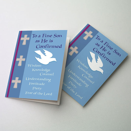 To A Fine Son As He Is Confirmed Greeting Card