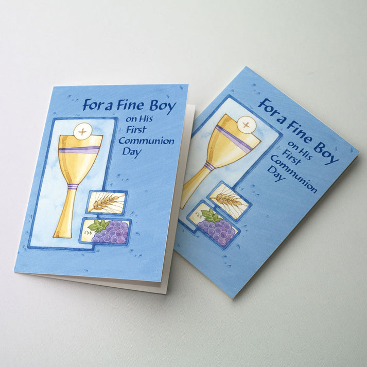 For a Fine Boy on his First Communion Day Greeting Card
