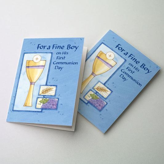 For a Fine Boy on his First Communion Day - Greeting Card