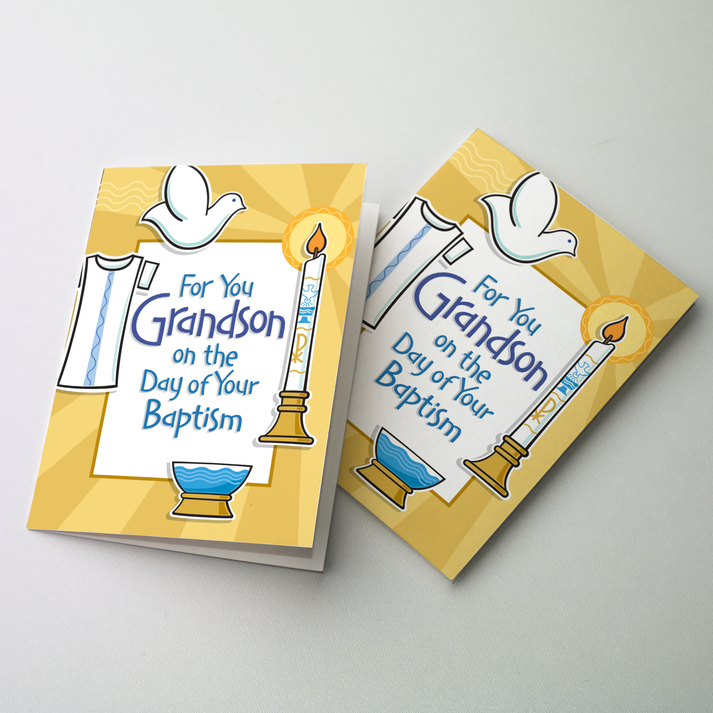For You Grandson on the Day of Your Baptism Greeting Card
