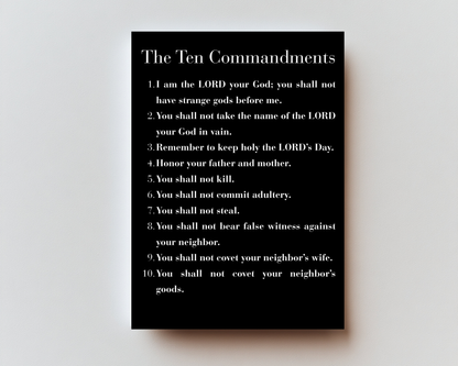 10 Commandments Premium Metal Prayer Card
