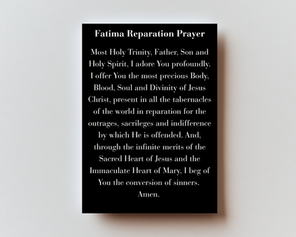 Fatima Reparation Prayer Premium Metal Prayer Card