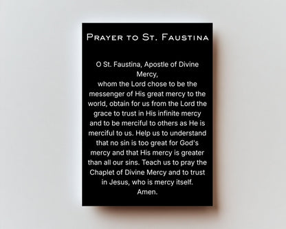 Prayer to St. Faustina  Premium Metal Prayer Card