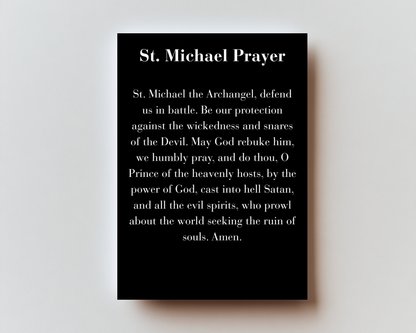 Classic St Michael Premium Metal Prayer Card