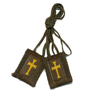 Crusader Cross Brown Scapular (Length Variants)