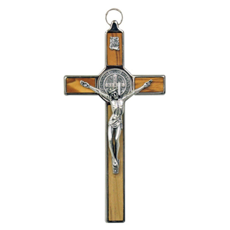 8" Olive Wood St. Benedict Crucifix