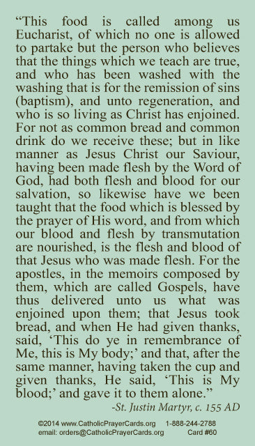 St. Justin Martyr Holy Card