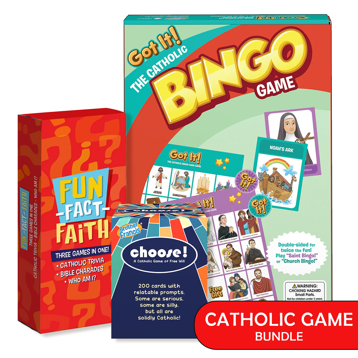 Brother Francis Catholic Game Bundle: Bingo, Choose, Fun-Fact-Faith