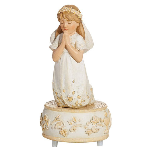 Remembrance  Of First Communion Musical Statue - Girl