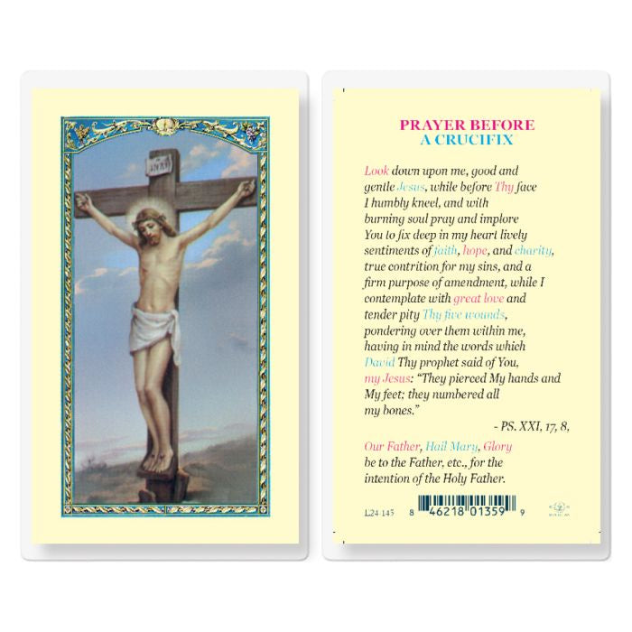 Prayer Before A Crucifix Holy Card