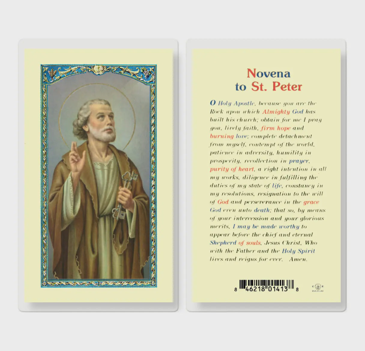 Novena To St. Peter Holy Card