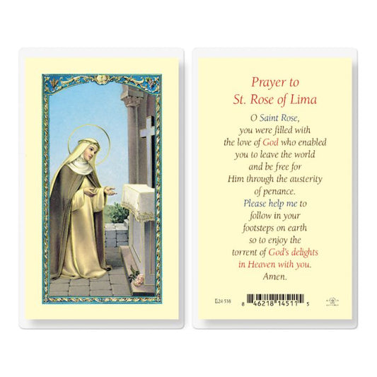 Prayer to St. Rose of Lima Holy Card